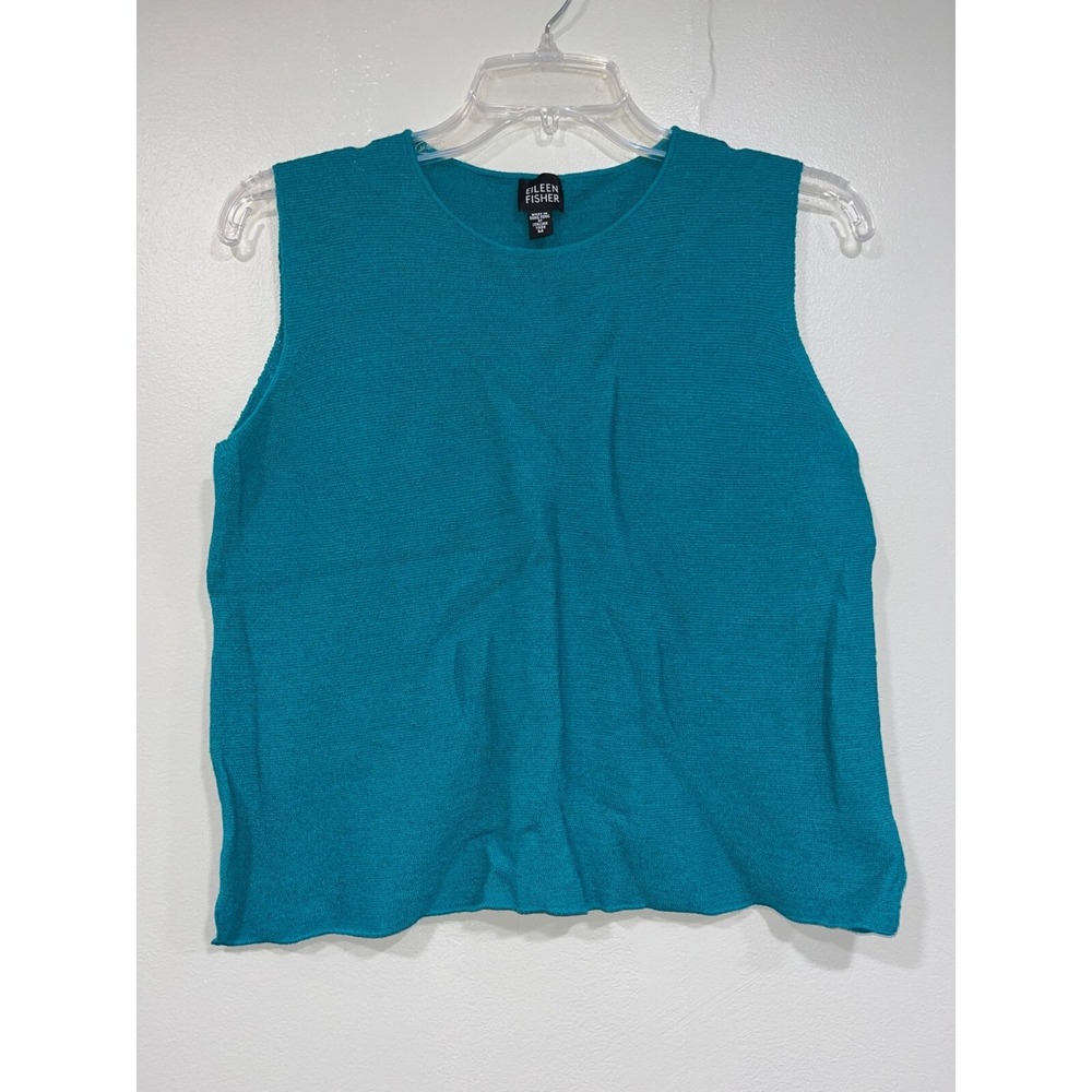 Eileen Fisher Women's Wool Sleeveless Top Green Size Medium